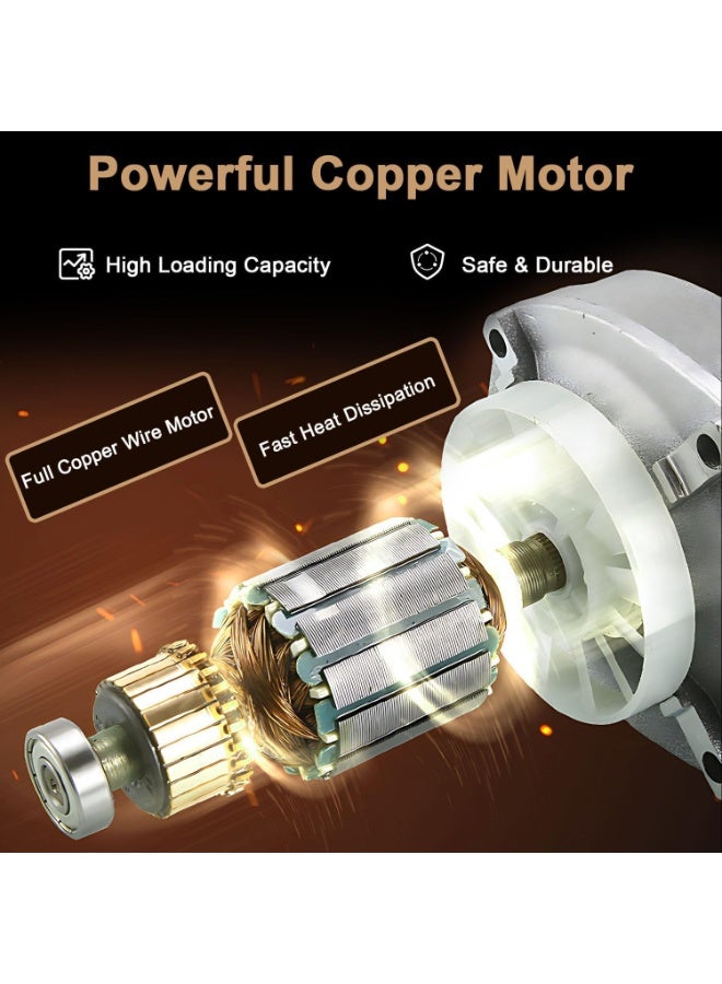 بلو فاير خلاط دهانات كهربائي 1400 وات | خلاط أسمنت وخرسانة يدوي 220 فولت مع تحكم بسرعات 6 وقفل تشغيل وتبريد حراري للخلط الصناعي للمونة والجص واللياسة والأعلاف والطين - Image 5